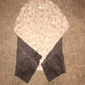 Faux fur brown and cream vest